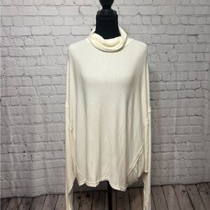 We The Free Ivory Cowl Neck Sweater